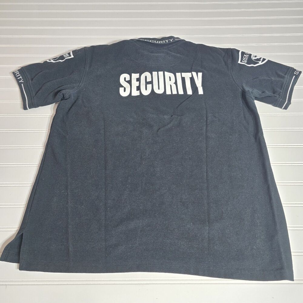 First Class Poly Cotton Security Polo Shirt Black Size Large Short Sleeve